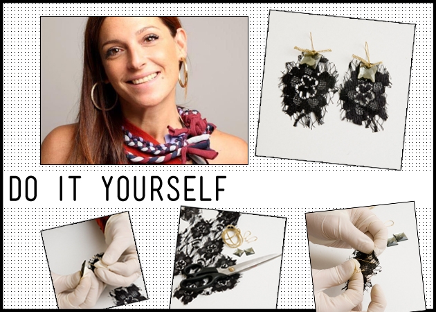 DIY mania: Πως να φτιάξεις μόνη σου ένα ζευγάρι σκουλαρίκια από μαύρη δαντέλα…