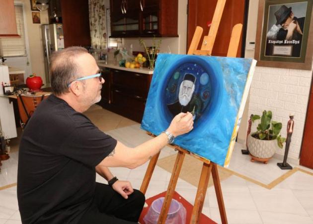 Σταμάτης Γονίδης: Εκθέτει τους πίνακες που ζωγραφίζει για καλό σκοπό! [pics]