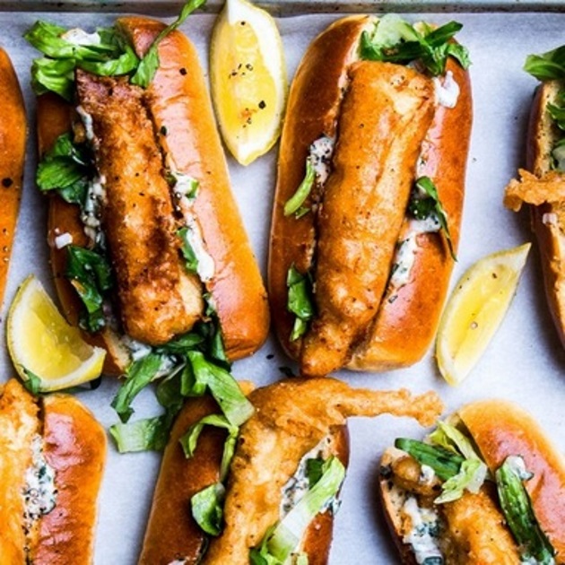 Hot dogs με fish fillets