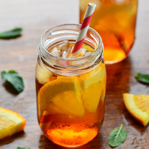 Ice tea με τζίντζερ και πορτοκάλι