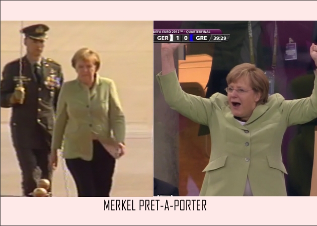 Μέρκελ: Ήρθε με το ίδιο σακάκι που φορούσε στον αγώνα Ελλάδας- Γερμανίας! Σε πόσα χρώματα το έχει;