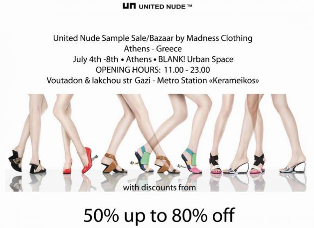 To μεγαλύτερο bazaar παπουτσιών της United Nude!