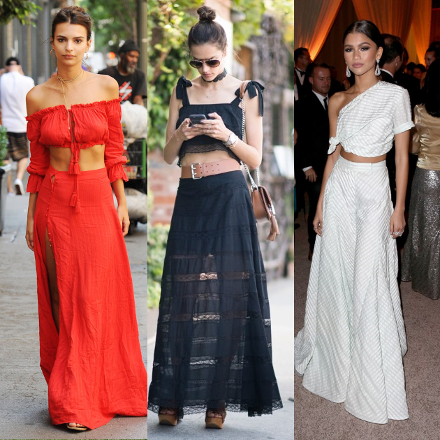 Οι stars επιλέγουν crop-tops με maxi φούστες