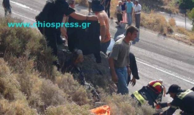 Τρεις οι νεκροί από την πτώση λεωφορείου σε χαράδρα στη Χίο