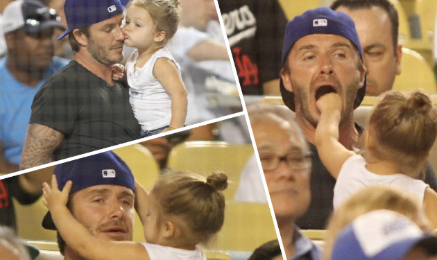 Όλα για τον μπαμπά! Η μικρή Harper ταΐζει τον D. Beckham στο γήπεδο!