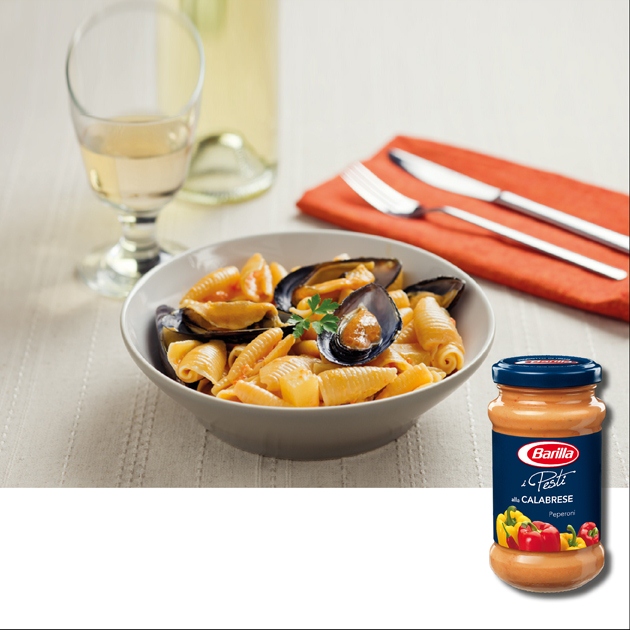 Castellane με Barilla Pesto alla Calabrese με μύδια και πατάτες