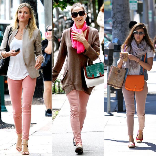 Oι celebrities επιλέγουν το απαλό ροζ στα τζιν τους