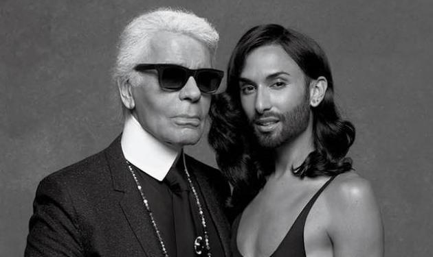 Η Conchita ποζάρει στον φακό του Karl Lagerfeld  με ζαρτιέρες και ακριβά ρούχα!