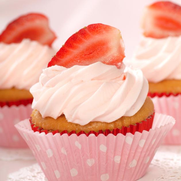 Cupcakes με φράουλα
