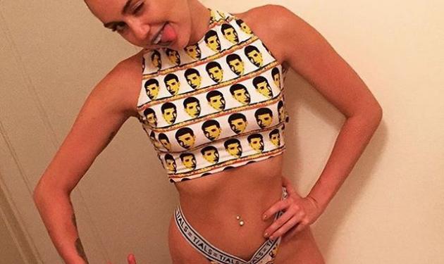 Η Miley Cyrus μας καληνύχτισε δείχνοντας στο instagram το στήθος της…