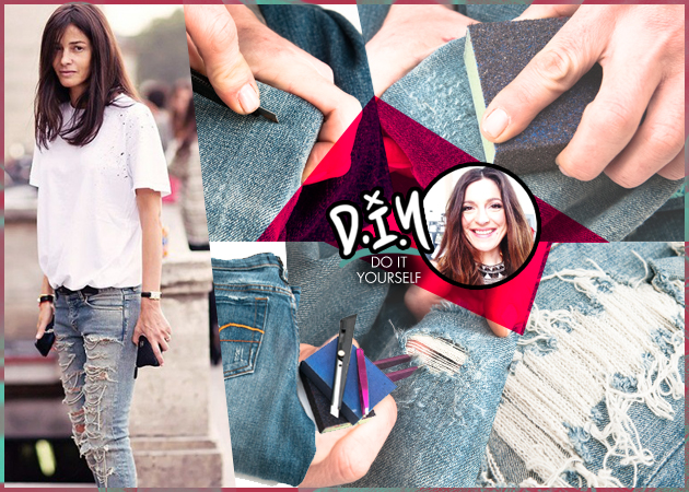 DIY: Τo distressed jeans είναι HOT και η Πόπη Αναστούλη σου δείχνει πως να το κάνεις μόνη σου!