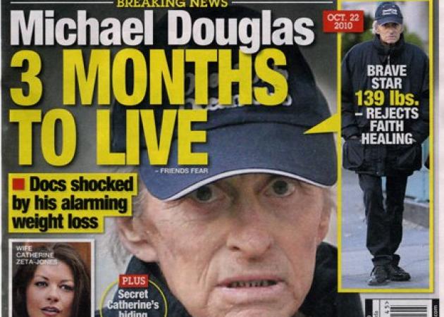 Νational Enquirer: “Ο Michael Douglas έχει τρεις μήνες ζωής”