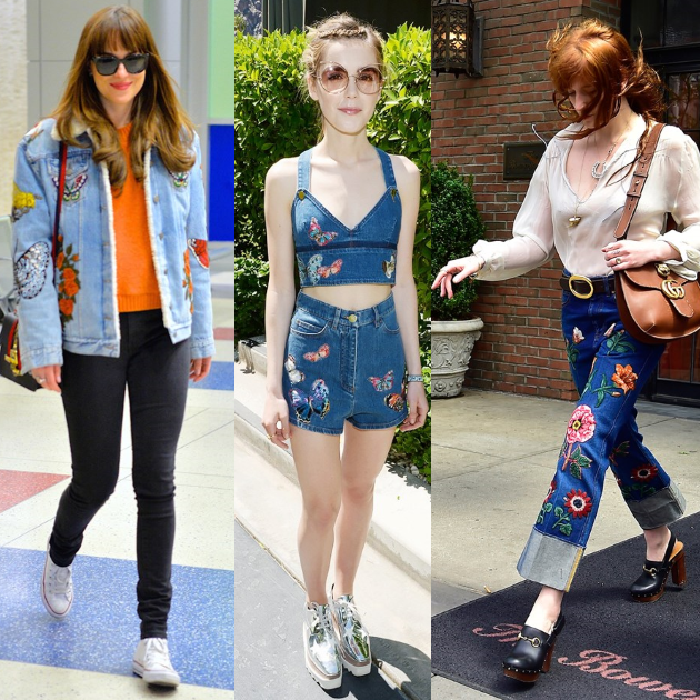 Oι stars επιλέγουν embroidered jeans!