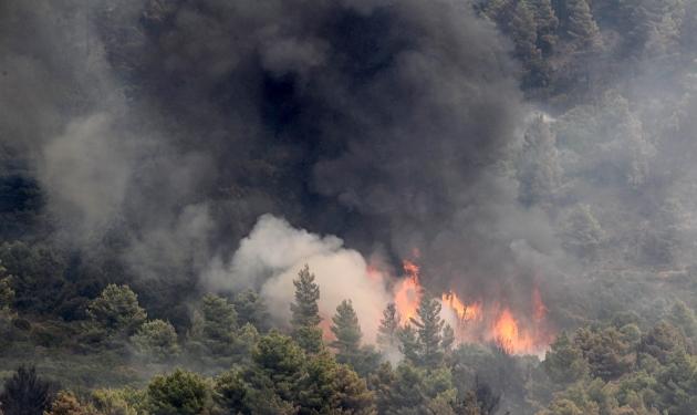 Σε ύφεση η πυρκαγιά στο Άγιο ‘Ορος