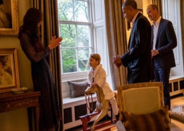 Τα παιχνίδια του πρίγκιπα George έκαναν τον Obama να… “λιώσει”! Φωτογραφίες