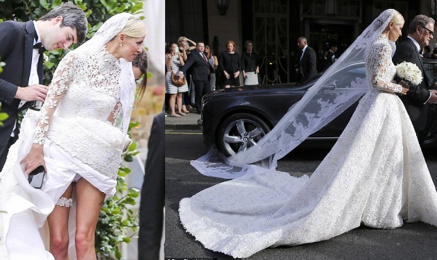 Nicky Hilton: Το πανάκριβο νυφικό της πιάστηκε στη ρόδα της Bentley και… είδαμε το εσώρουχό της!