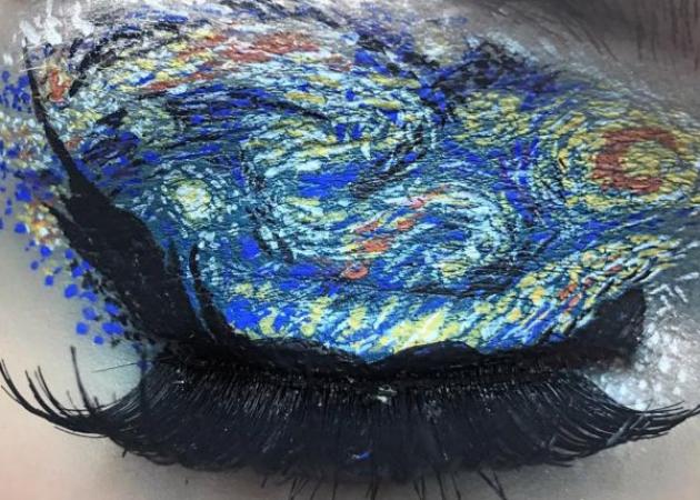 Αυτή η make up artist ζωγραφίζει ολόκληρα έργα του Βαν Γκογκ στα βλέφαρά της!