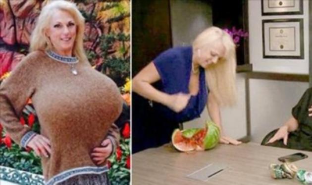 Aυτή η γυναίκα σπάει καρπούζια με το στήθος της! Φωτογραφίες και βίντεο