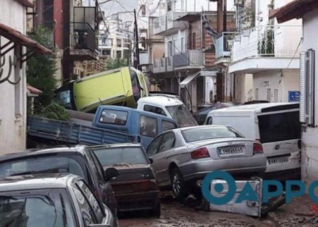 Θεομηνία και εικόνες βιβλικής καταστροφής στην Καλαμάτα από την κακοκαιρία