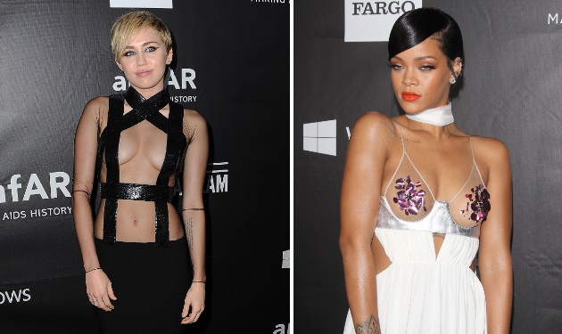 Rihanna vs Miley Cyrus: Ποια φόρεσε το πιο αποκαλυπτικό φόρεμα στο κόκκινο χαλί;