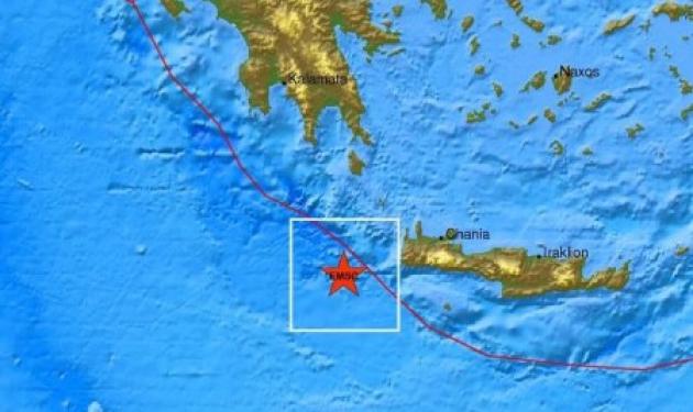 Σεισμός πάνω από 4 ρίχτερ κοντά στην Κρήτη