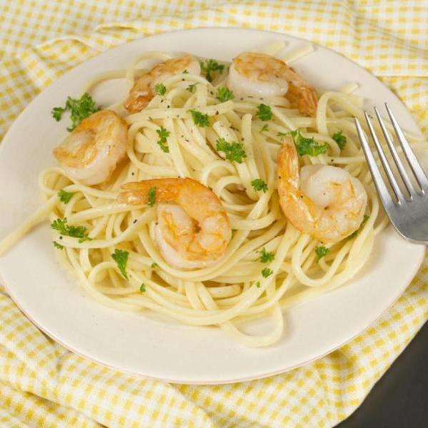 Linguine με γαρίδες και σπανάκι