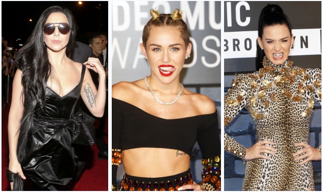 Lady Gaga – K. Perry – M. Cyrus: Προκαλούν με την εμφάνισή τους στο κόκκινο χαλί των MTV