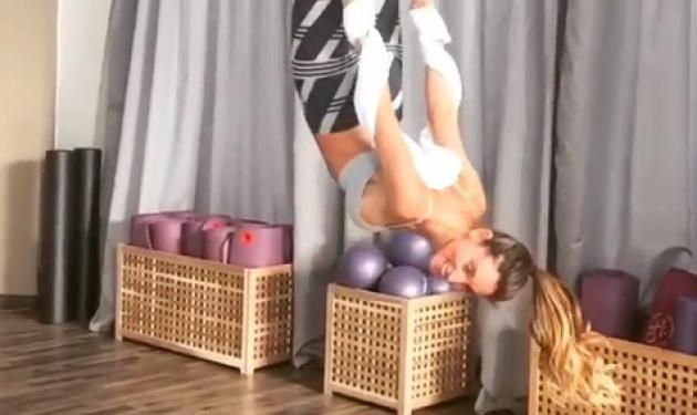 Αθηνά Οικονομάκου: Κάνει aerial yoga και μας… κόβει την ανάσα! Video