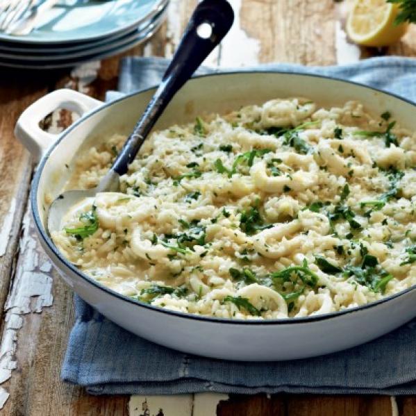 Risotto με καλαμάρι και μυρωδικά