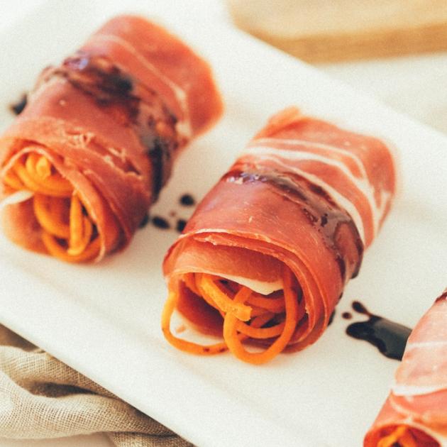 Ρολάκια με prosciutto και γλυκοπατάτα