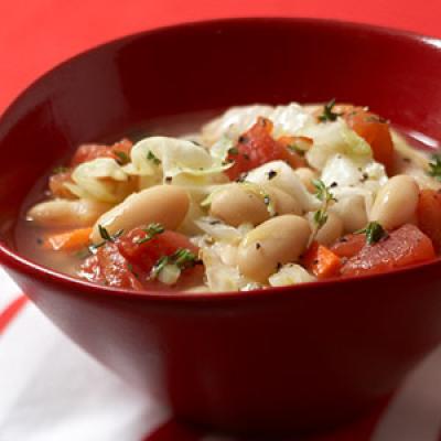 Σούπα λαχανικών με φασόλια cannellini