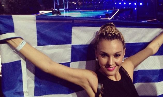Eurovision 2014: Η Τάμτα με την ελληνική σημαία πλάι στους Freaky Fortune και RiskyKidd!
