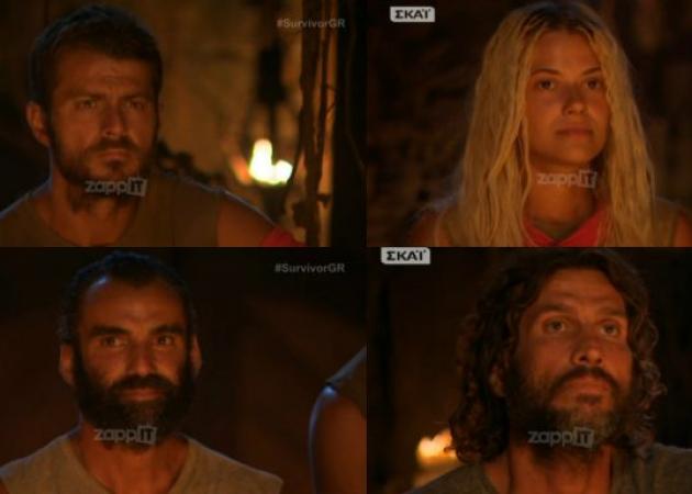 Survivor: Υποψήφιοι προς αποχώρηση Γιώργος Αγγελόπουλος, Λάμπρος Χούτος, Κώστας Κοκκινάκης και Λάουρα Νάργες!