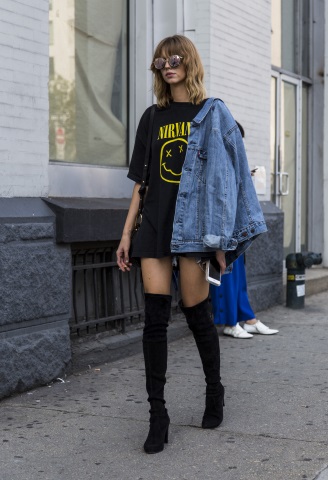 Νέα Υόρκη με over-the-knee-boots