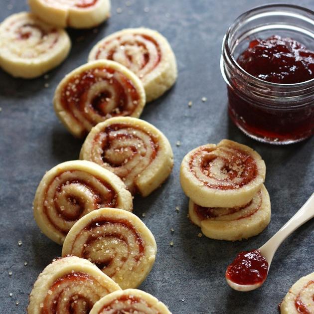 Τυλιχτά cookies με μαρμελάδα