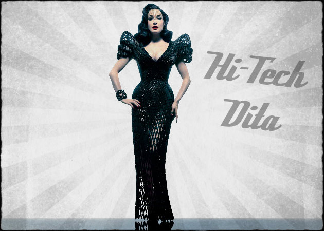 Η Dita Von Teese φορά ένα ξεχωριστό φόρεμα, τυπωμένο στο iPad!