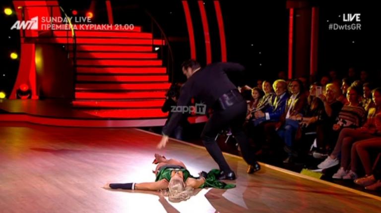 DWTS6: Το ατύχημα του Αντώνη Βλοντάκη! Πάτησε το φόρεμα της ντάμας του!