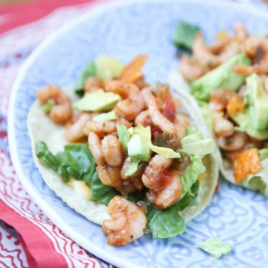 Tacos με γαρίδες και αβοκάντο