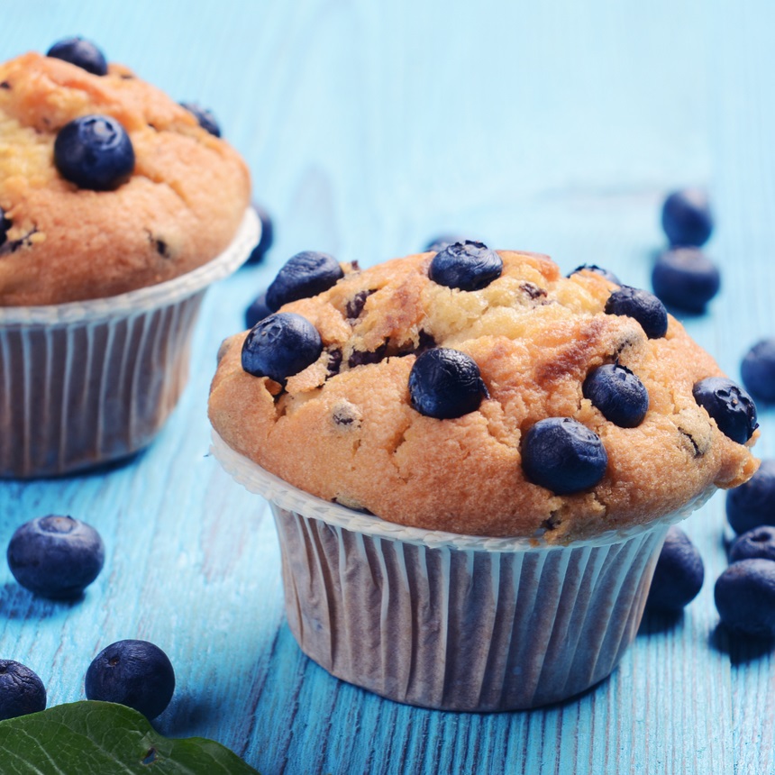 Muffins με blueberries χωρίς ζάχαρη