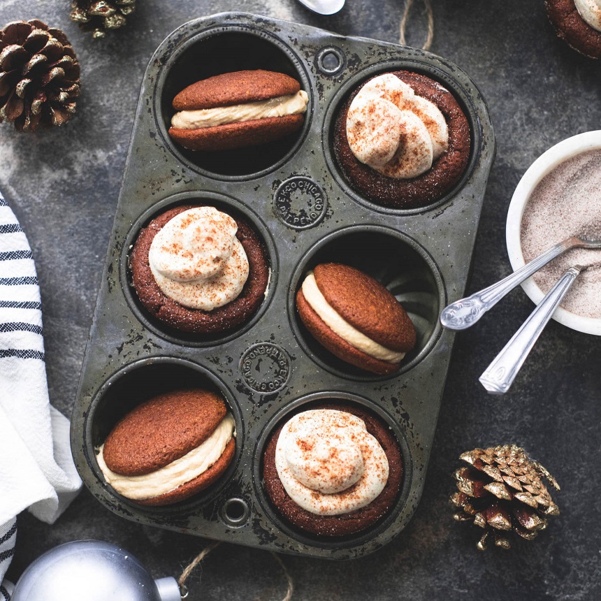 Γεμιστά μπισκότα gingerbread και gingerbread muffins με κρέμα τυριού