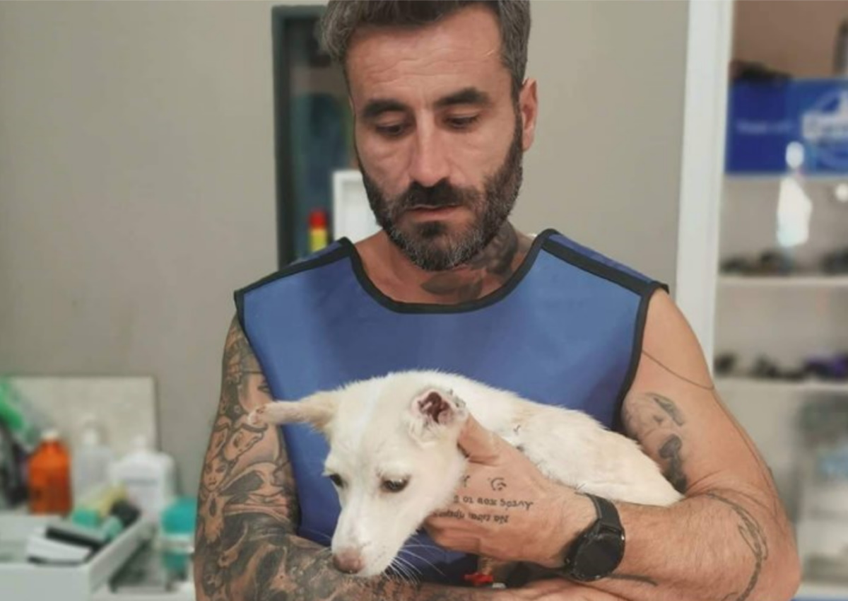 Γιώργος Μαυρίδης: Υιοθέτησε τη σκυλίτσα που ακρωτηρίασαν στη Ξάνθη και δίνει μάχη για τη ζωή της [pics]