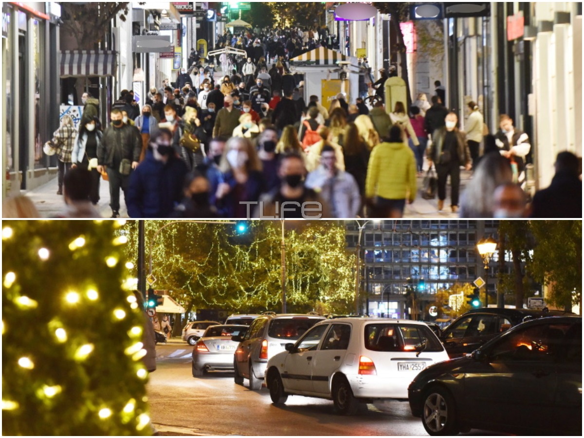 Παραμονή Χριστουγέννων: Lockdown και απίστευτη κίνηση στους δρόμους της Αθήνας – Το φωτορεπορτάζ του TLIFE