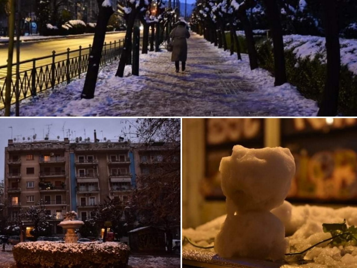 Κακοκαιρία Μήδεια: Φωτορεπορτάζ του TLIFE στο κέντρο της Αθήνας μετά την επέλαση του χιονιά