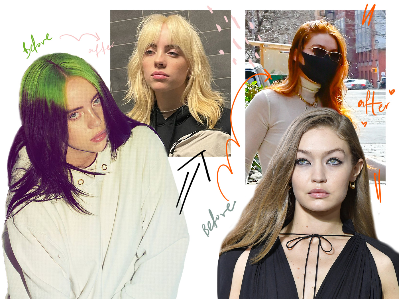 Billie Eilish, Gigi Hadid και άλλες διάσημες αλλάζουν τα μαλλιά τους και μας δίνουν έμπνευση για την άνοιξη