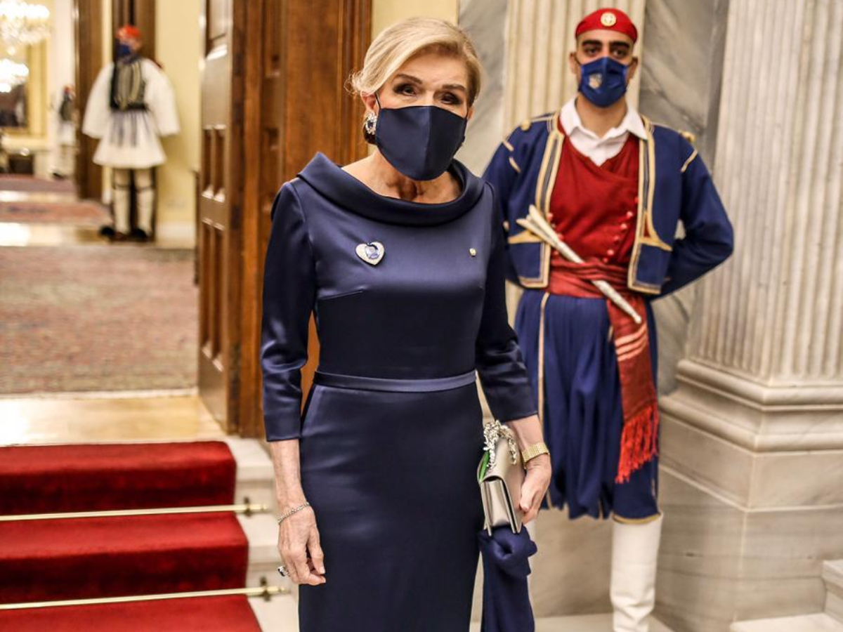 Η Μαριάννα Βαρδινογιάννη εντυπωσίασε στο Προεδρικό Μέγαρο με δημιουργία Celia Kritharioti Haute Couture