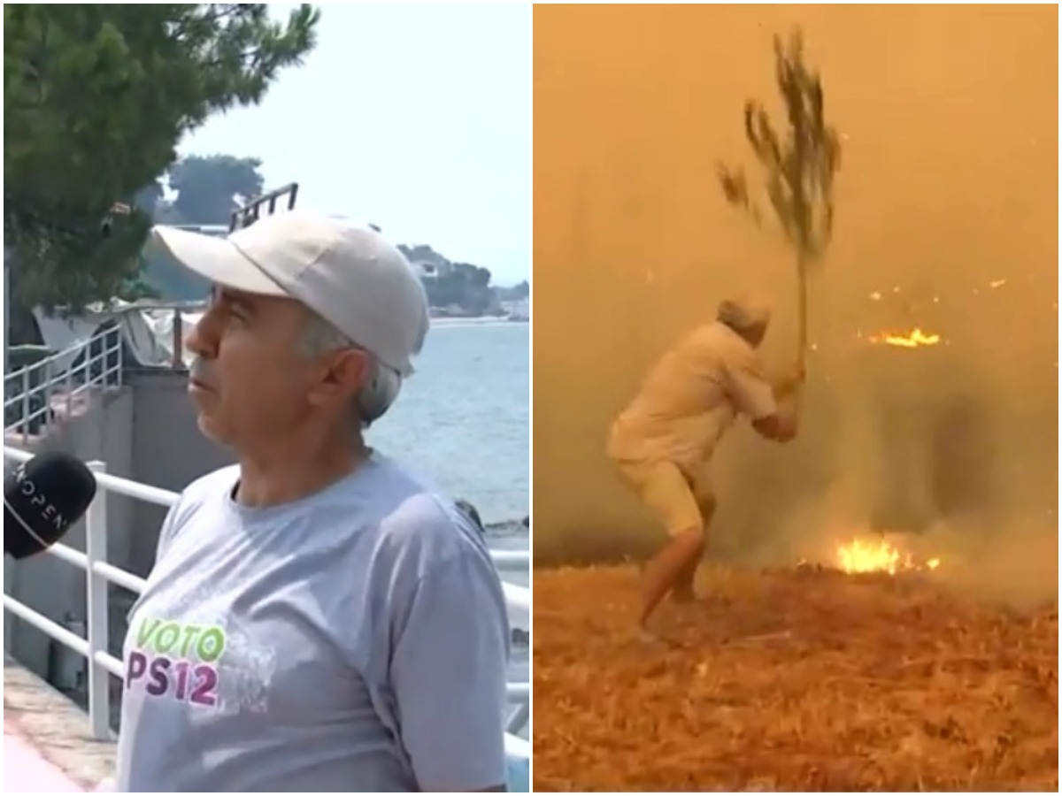 Συγκλονίζει ο άνδρας που έσβηνε τη φωτιά στην Εύβοια με ένα κλαδί – “Νιώθω ότι έχω υποχρέωση σε αυτόν τον τόπο”