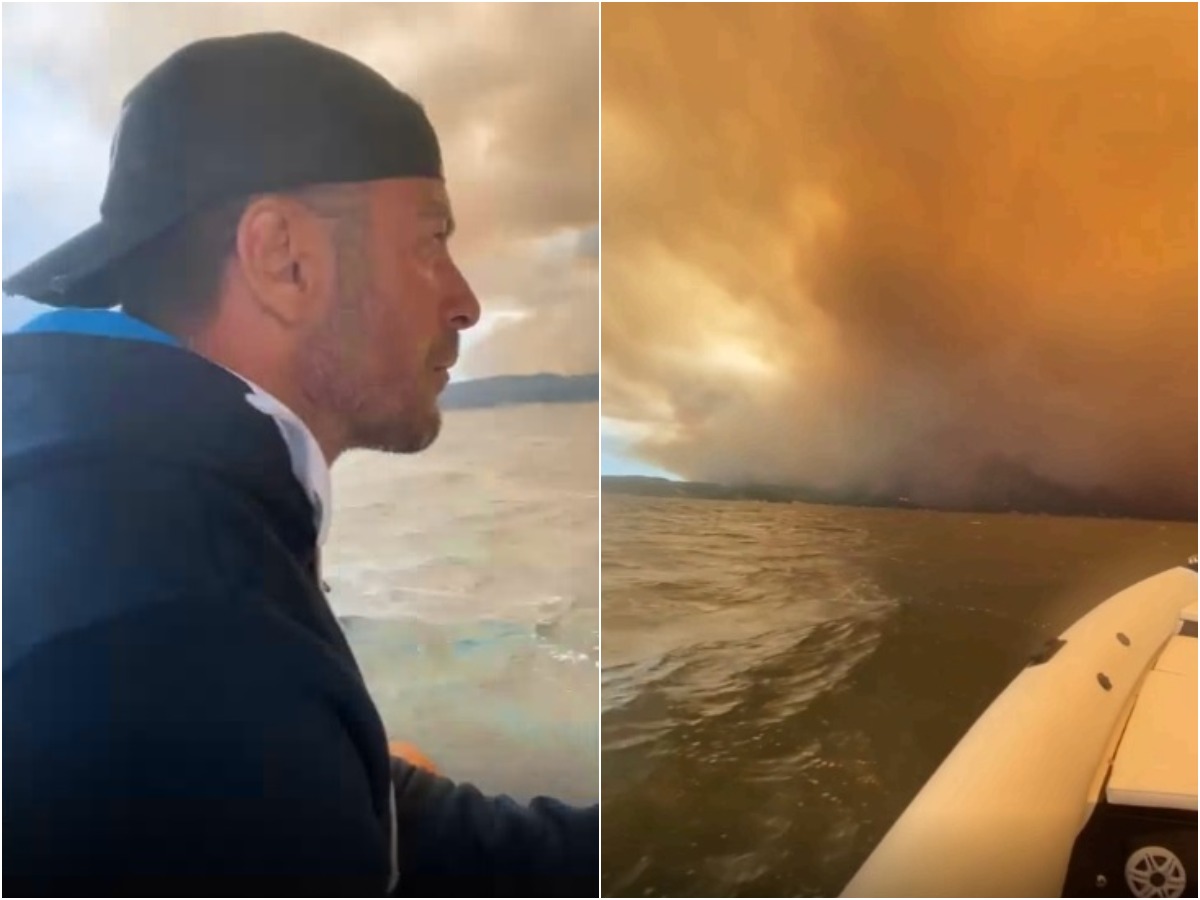 Γιώργος Αγγελόπουλος: Με το σκάφος του στις φωτιές στο Πευκί Ευβοίας – Συγκλονιστικές εικόνες