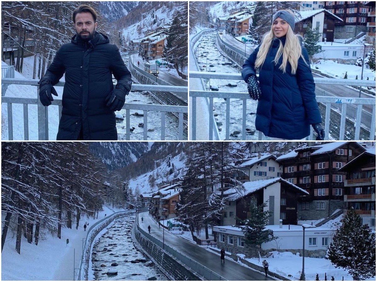 Ηλίας Βρεττός – Αναστασία Δεληγιάννη: Ρομαντική απόδραση στην Ελβετία λίγο πριν τα Χριστούγεννα – Φωτογραφίες