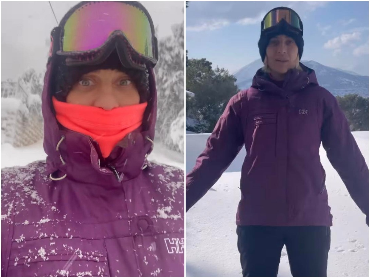 Ελεονώρα Μελέτη: Ξεπέρασε τους 70 πόντους το χιόνι στο σπίτι της – Το απολαυστικό βίντεο