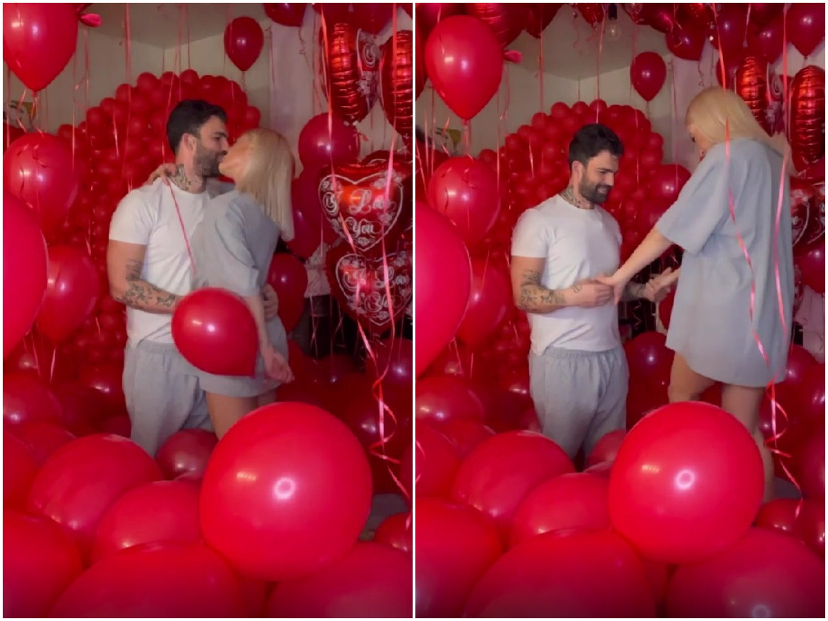 Ιωάννα Τούνη – Δημήτρης Αλεξάνδρου: Καυτά φιλιά στο γεμάτο μπαλόνια σπίτι – Ποιος τους χάλασε τον στολισμό
